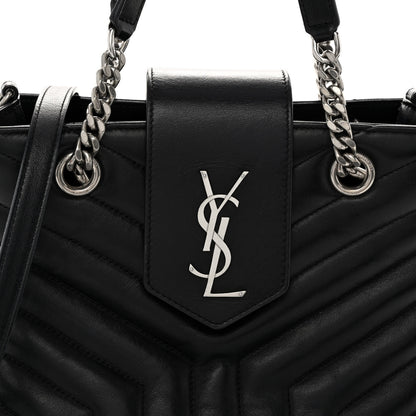 Saint Laurent Calfskin Y Quilted Monogram Small Loulou Shopper Black 8 of 11