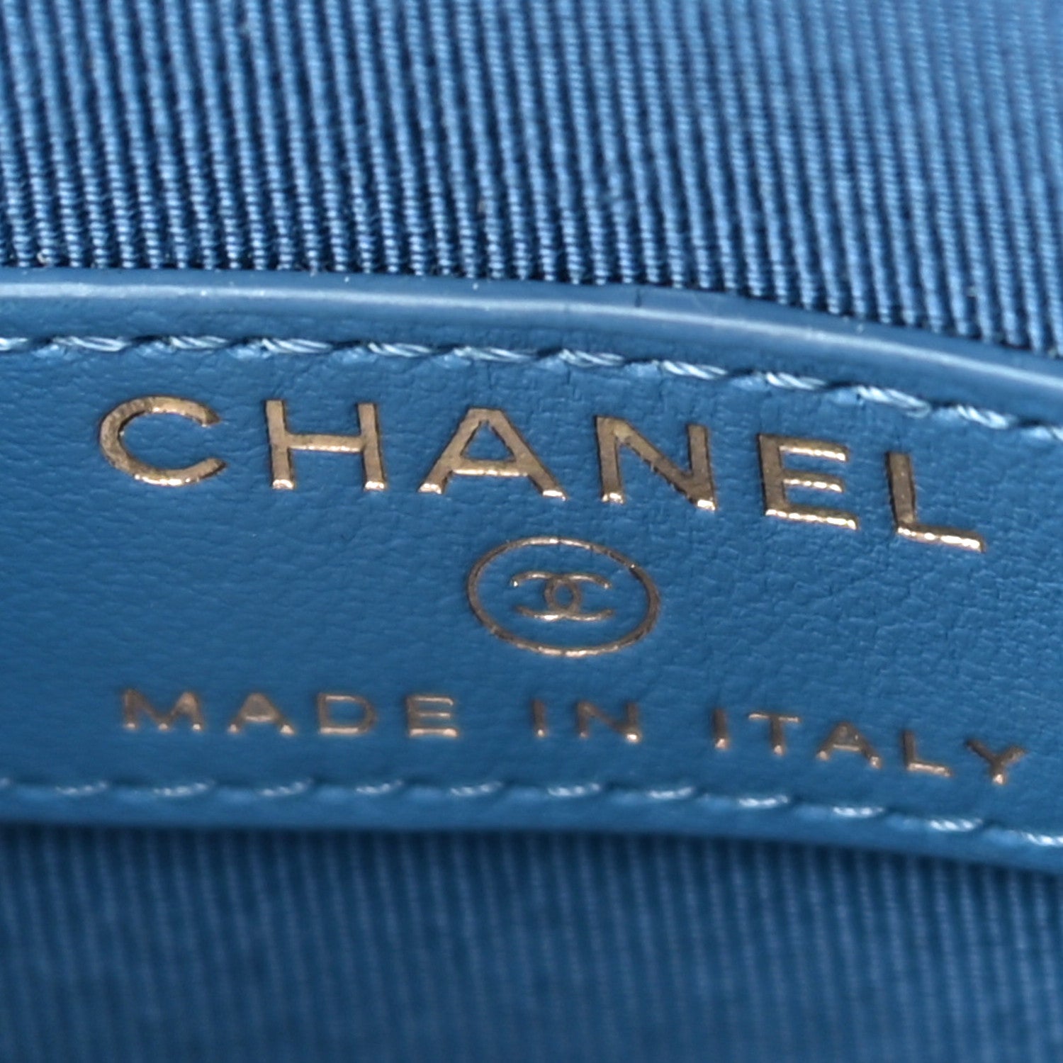 Chanel Caviar Quilted Phone Holder With Chain Blue 6 of 9