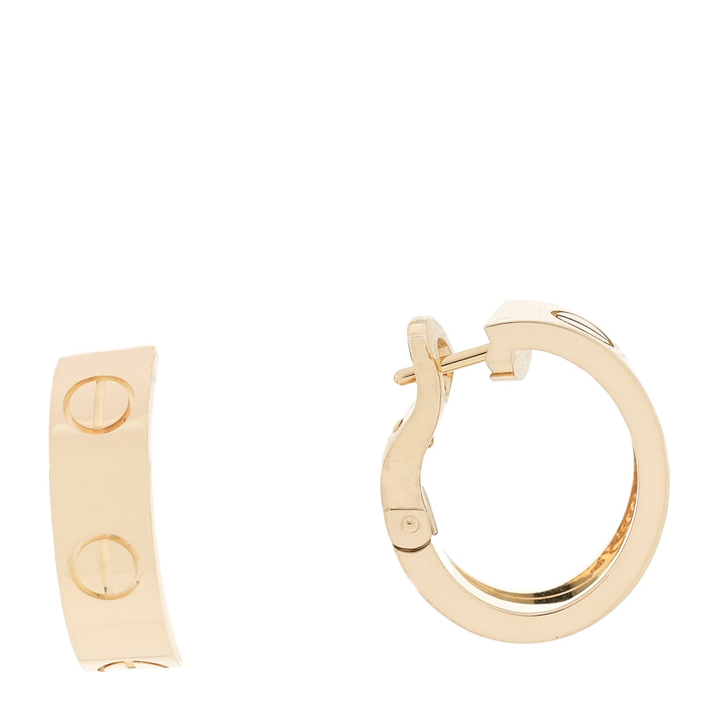 18K Yellow Gold 5.5mm LOVE French Clip Hoop Earrings