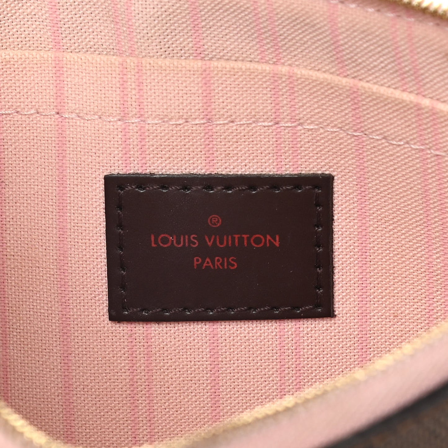 Damier Ebene Neverfull MM GM Pochette Rose Ballerine