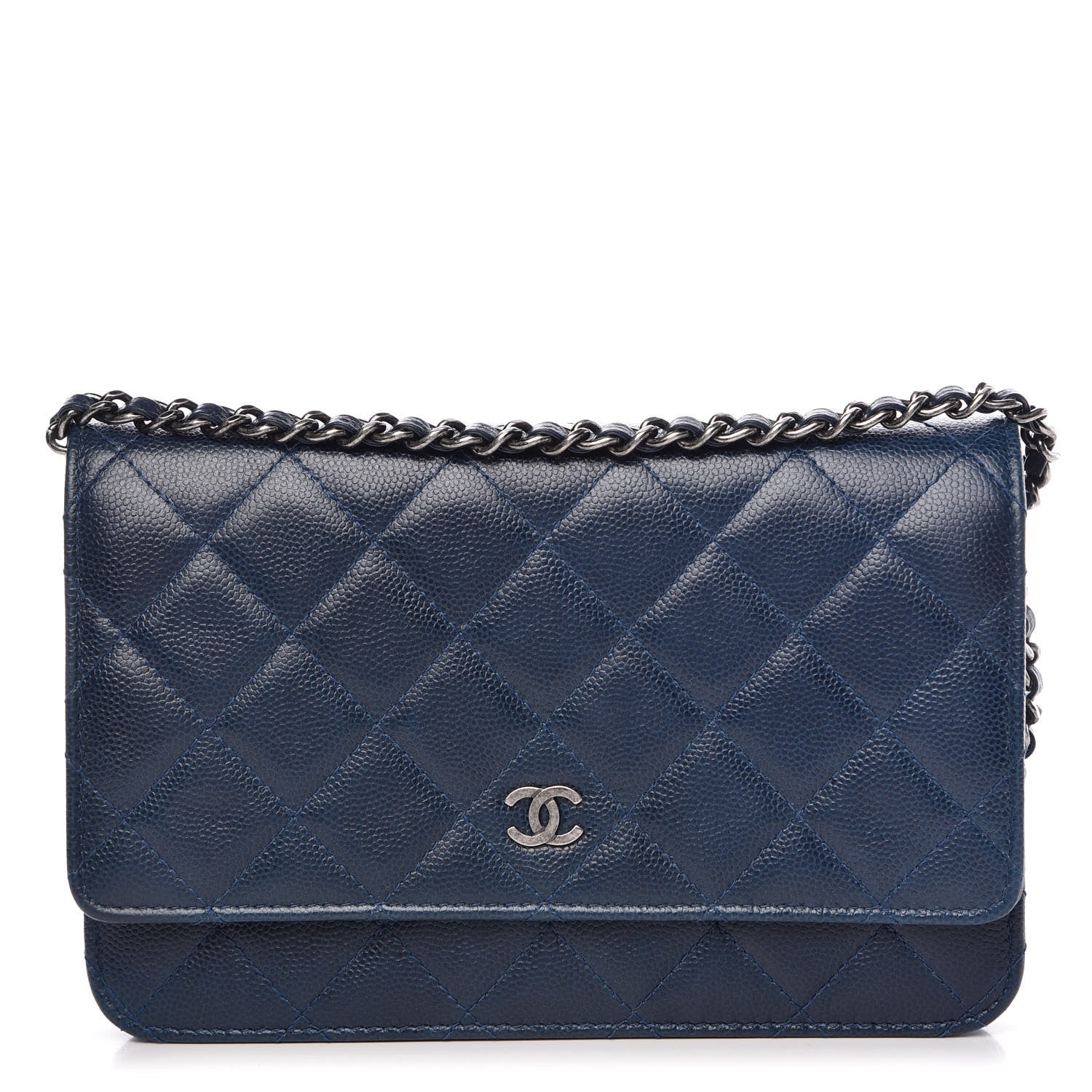 Chanel Caviar Quilted Wallet On Chain WOC Blue 1 of 11