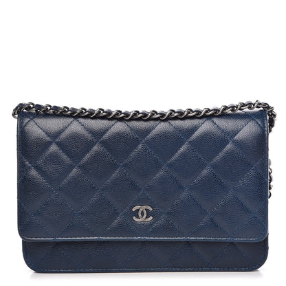 Chanel Caviar Quilted Wallet On Chain WOC Blue 1 of 11