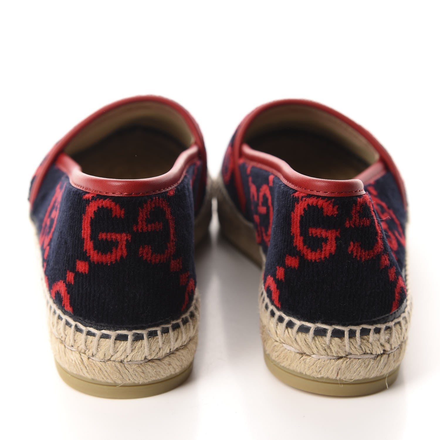 Gucci Terry Cloth GG Monogram Espadrilles 37 Blue Red 5 of 11