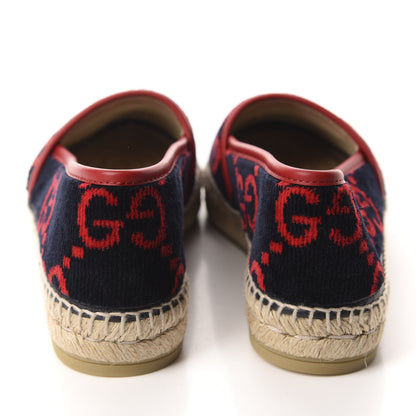 Gucci Terry Cloth GG Monogram Espadrilles 37 Blue Red 5 of 11