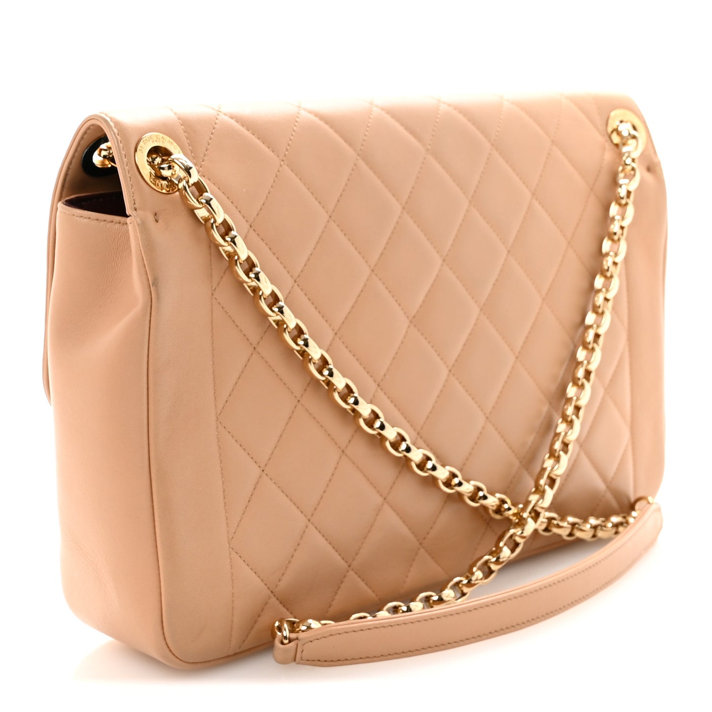 Lambskin Quilted Large Chic With Me Flap Beige