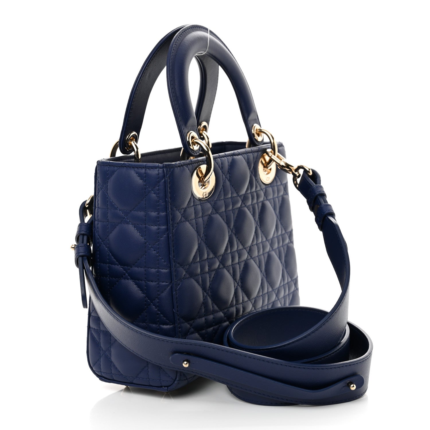 Christian Dior Lambskin Cannage Small Lady Dior Royal Blue 3 of 10