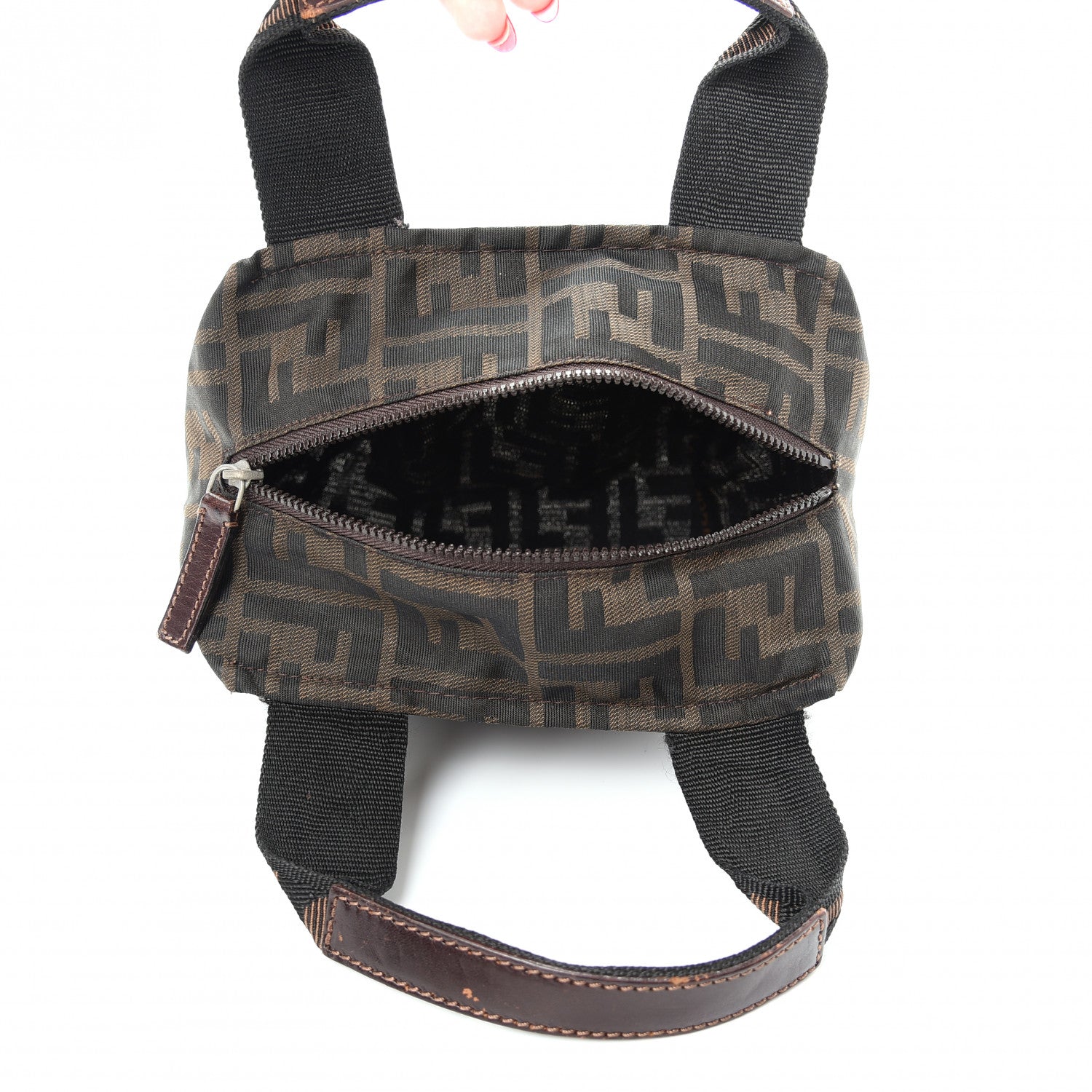 Fendi Fabric FF 1925 Mini Cosmetic Bag Tobacco 5 of 9