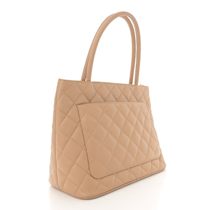 Chanel Caviar Quilted Medallion Tote Beige 3 of 12