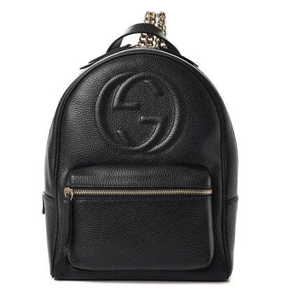 Gucci Pebbled Calfskin Soho Chain Backpack Black 1 of 9