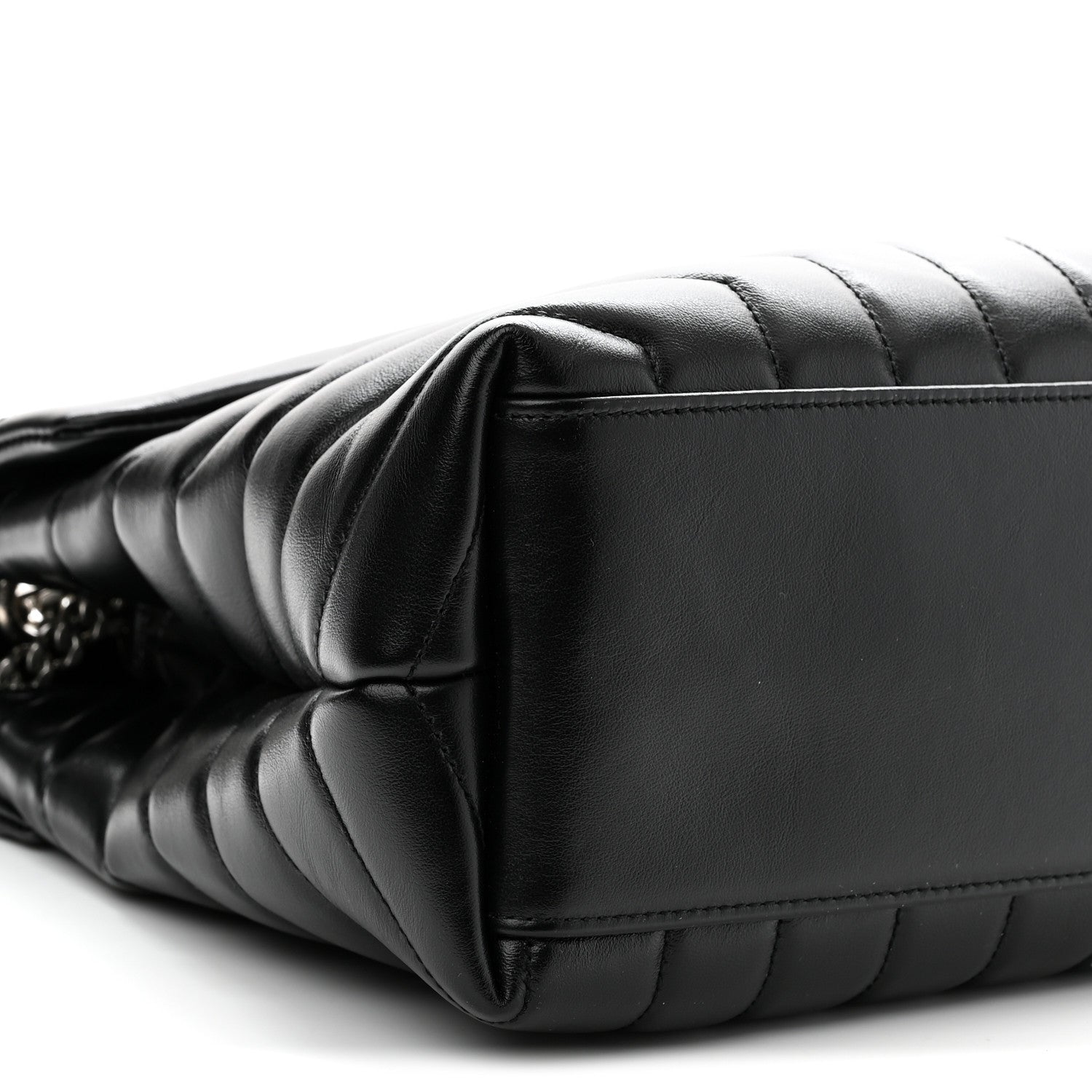 Saint Laurent Calfskin Y Quilted Monogram Medium Loulou Chain Satchel Black 9 of 10