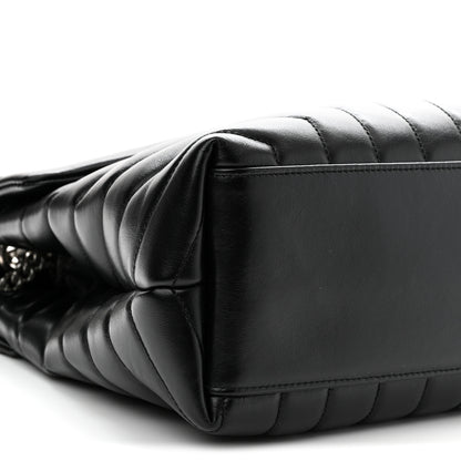 Saint Laurent Calfskin Y Quilted Monogram Medium Loulou Chain Satchel Black 9 of 10