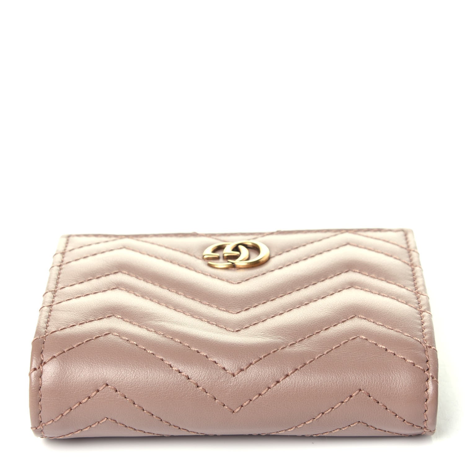 Gucci Calfskin Matelasse GG Marmont Card Case Wallet Porcelain Rose 10 of 10