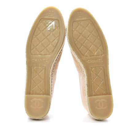 Chanel Lambskin CC Espadrilles 39 Beige Black 7 of 7