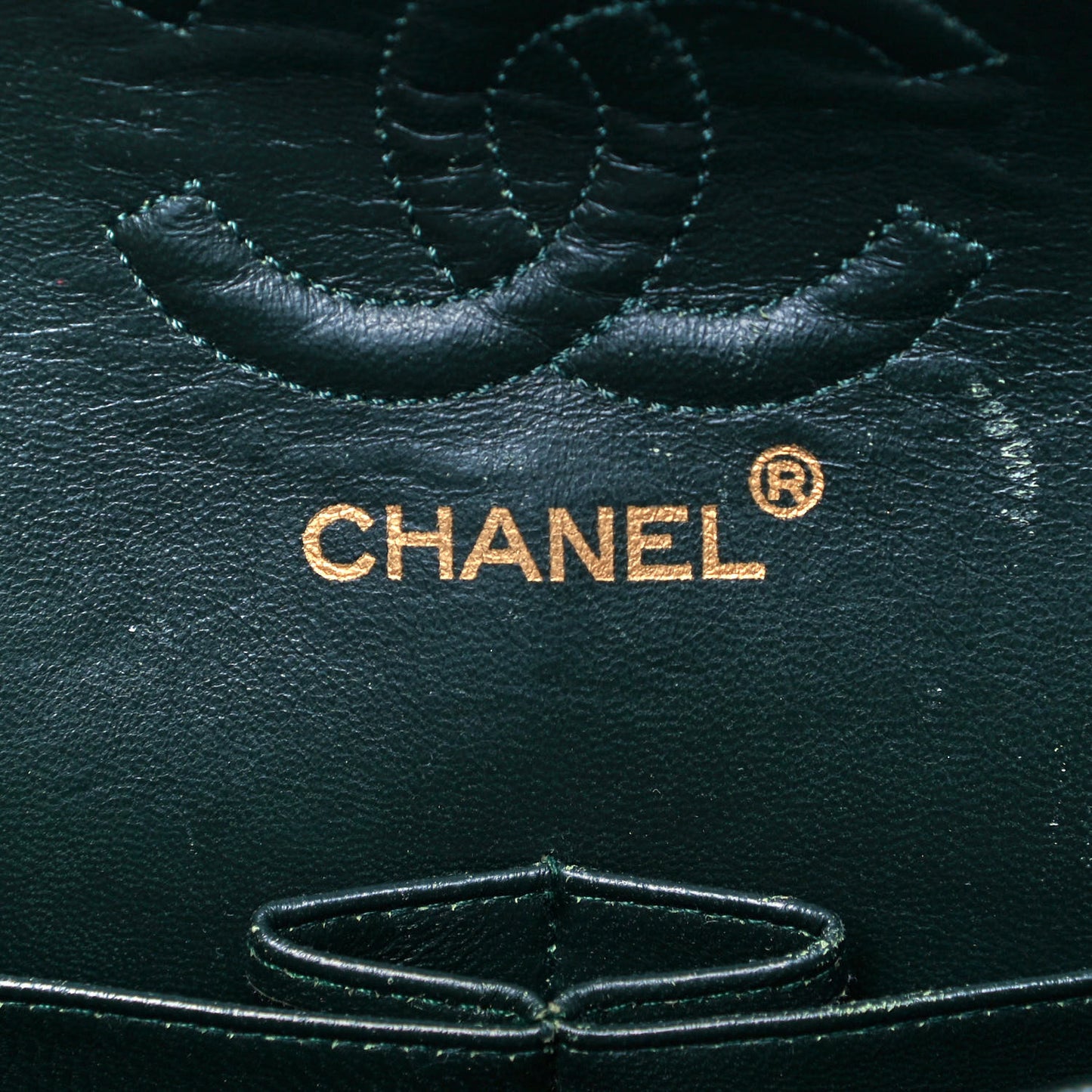 Lambskin Quilted Small Double Flap Green