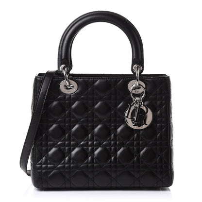 Christian Dior Lambskin Cannage Medium Lady Dior Black 1 of 10