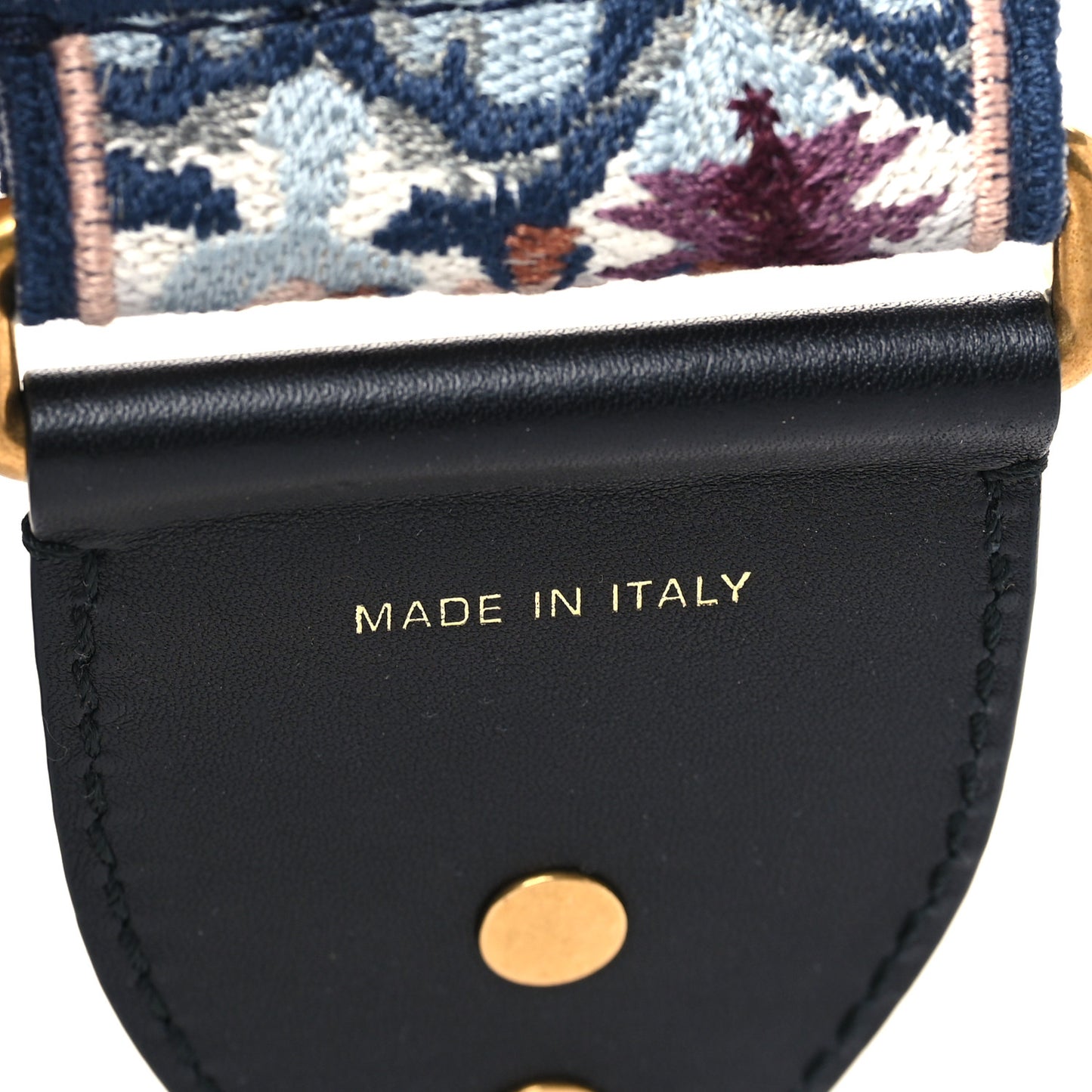 Canvas Embroidered Studded KaleiDiorscopic Shoulder Strap Multicolor