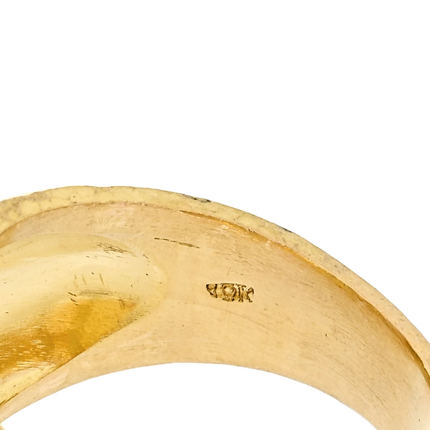 19K Yellow Gold Moonstone Blue Zircon Cigar Ring 60 9