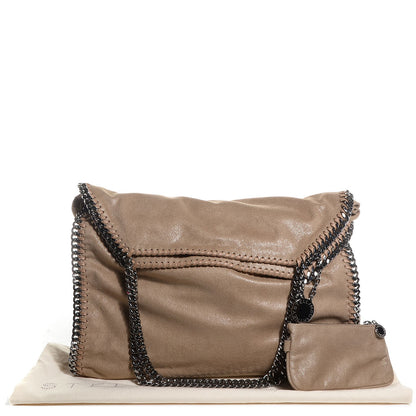 Stella McCartney Faux Leather Shaggy Deer Falabella Foldover Tote Taupe 6 of 11