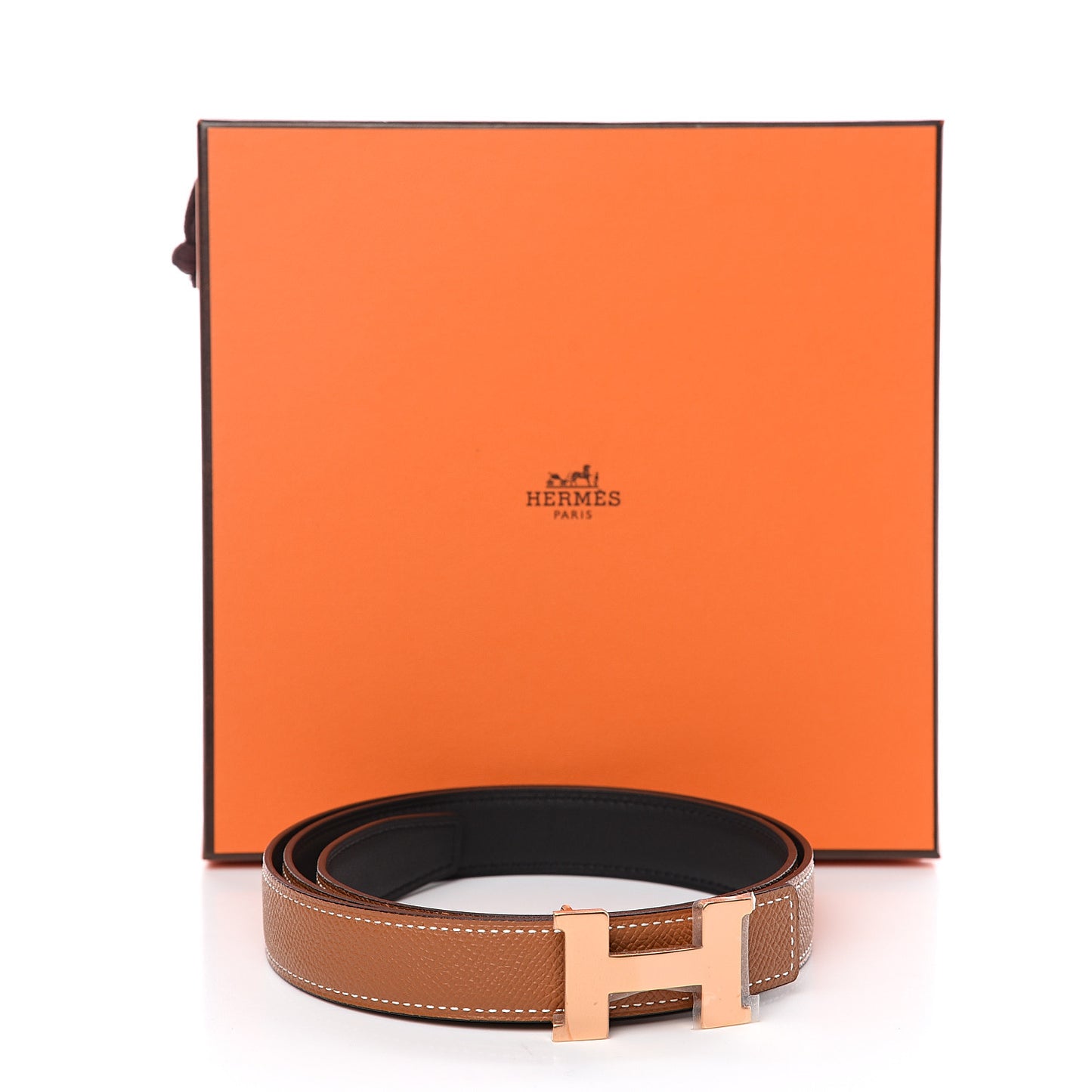 Swift Epsom 24mm Constance H Belt 90 Black Gold