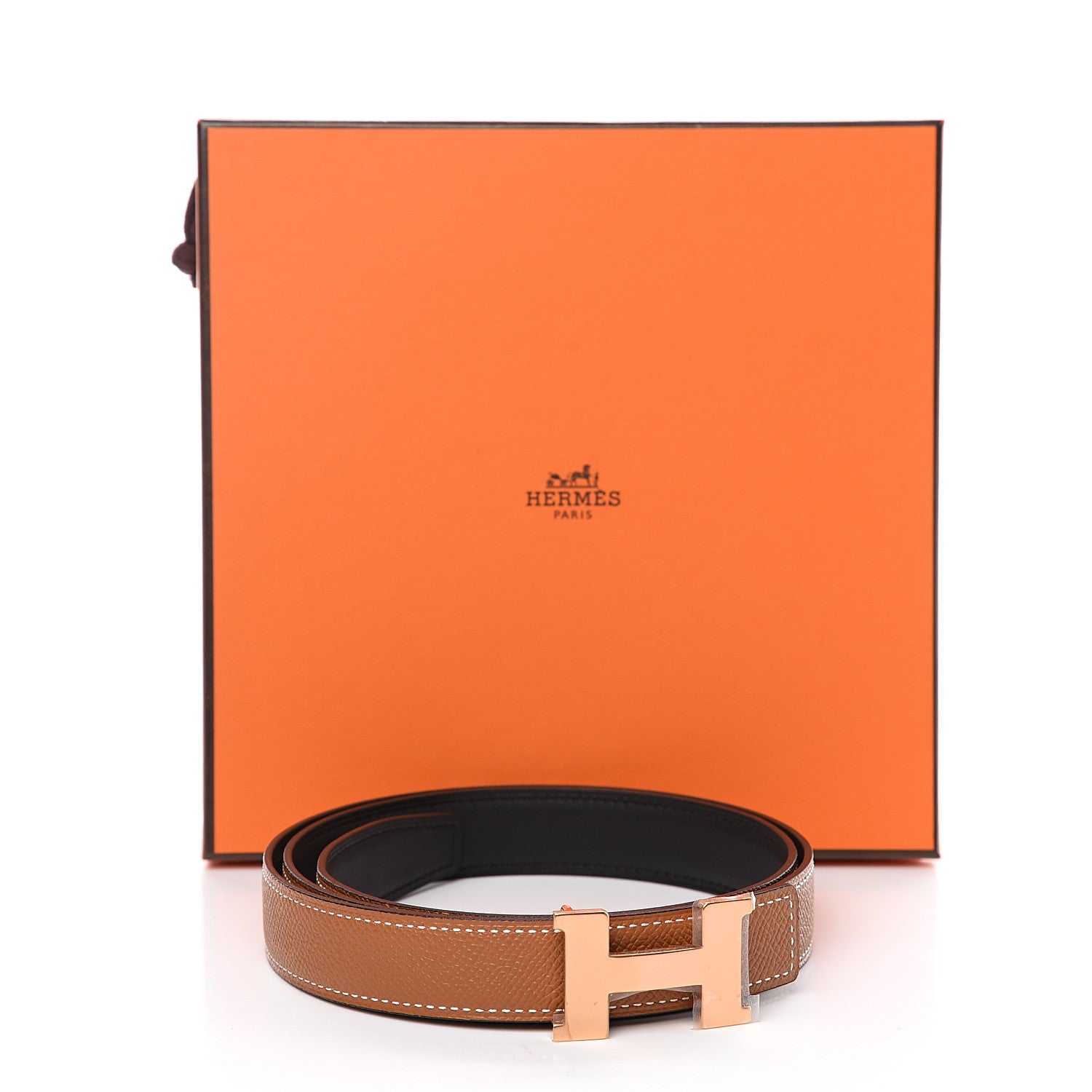 Hermes Swift Epsom 24mm Constance H Belt 90 Black Gold 5 of 5