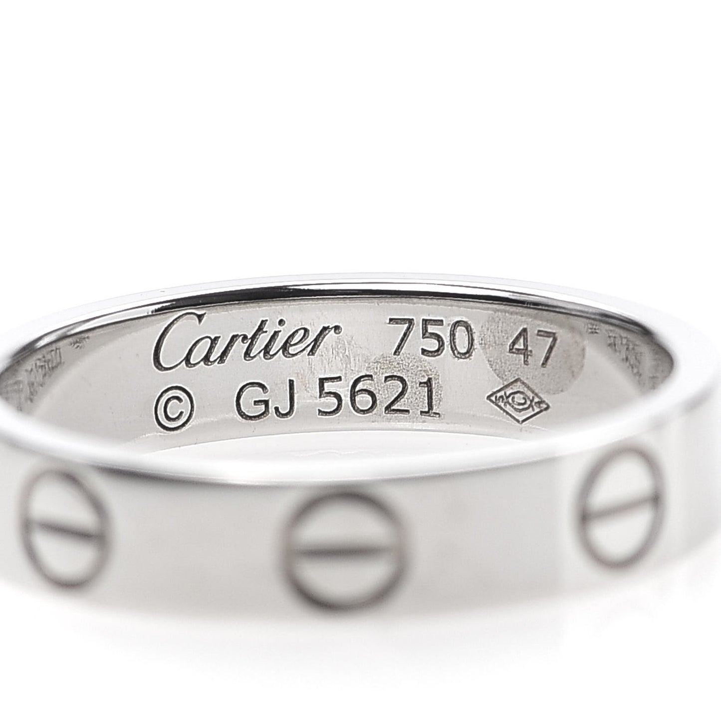 18K White Gold 3.5mm LOVE Wedding Band Ring 47 4
