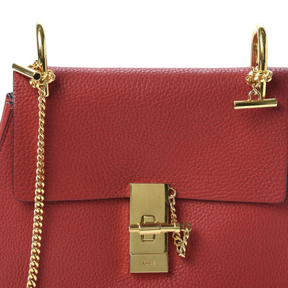 Chloe Grained Lambskin Drew Shoulder Bag Plaid Red 8 of 8