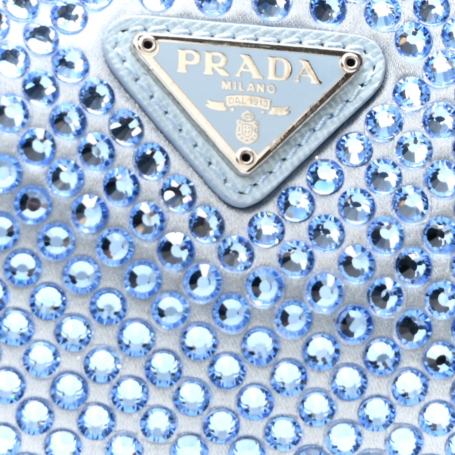 Prada Satin Crystal Re-Edition 2005 Shoulder Bag Celeste 7 of 9