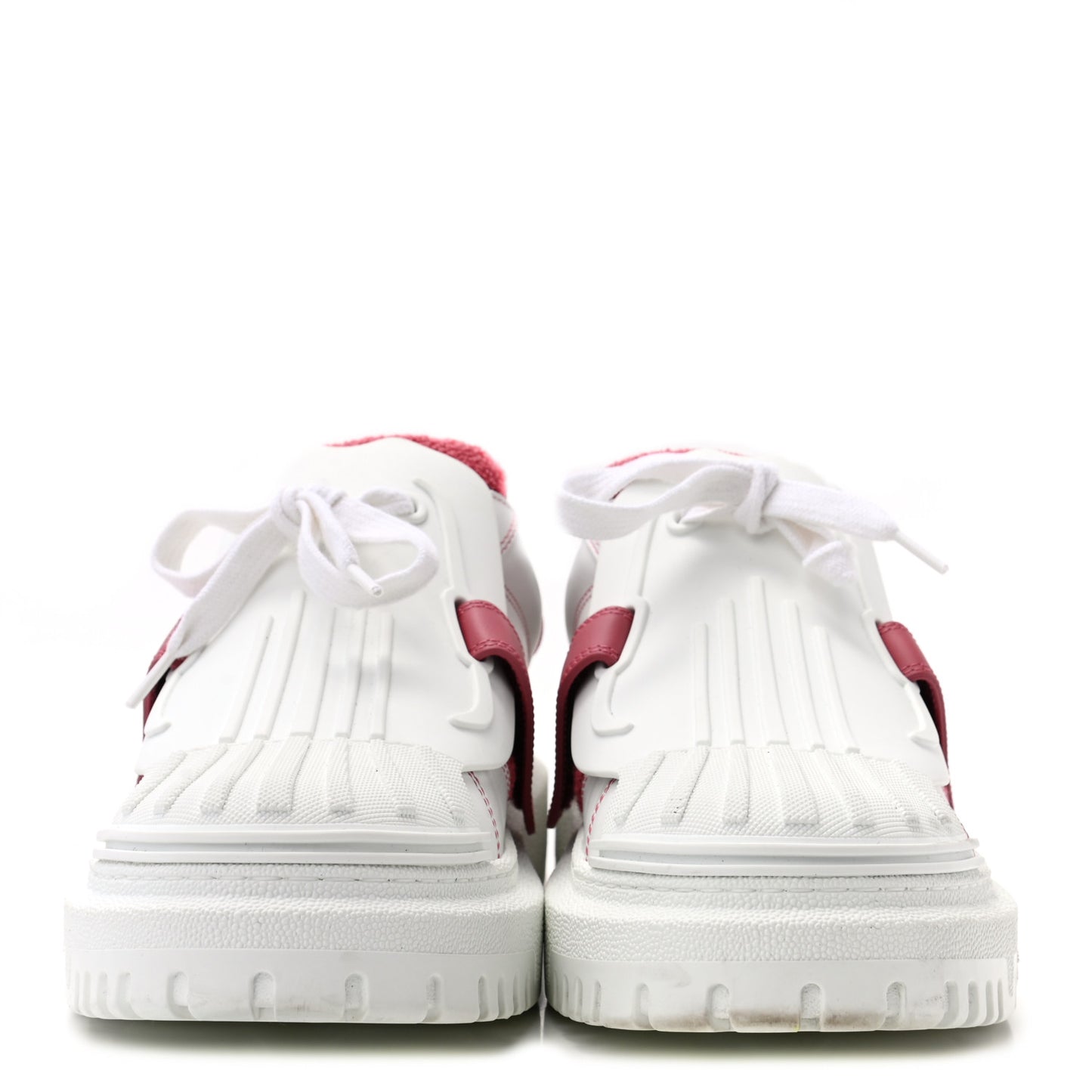 Suede Patent Terry Cloth Dior-ID Platform Sneakers 40 White Framboise