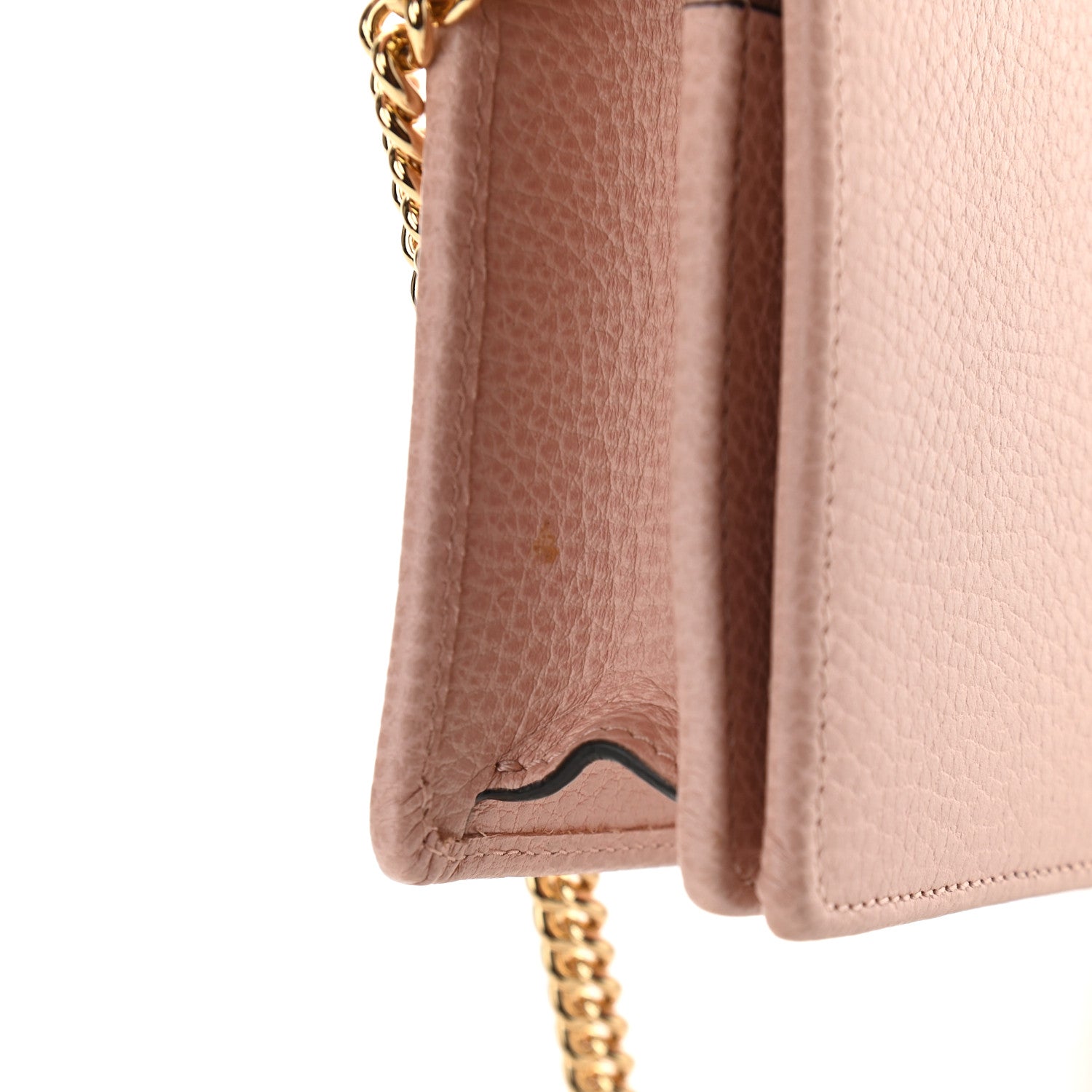 Gucci Dollar Calfskin Mini GG Marmont Chain Wallet Perfect Pink 9 of 9