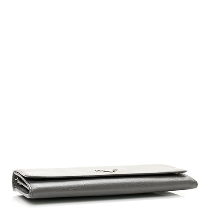 Prada Saffiano Metal Oro Chain Wallet Marmo 4 of 14