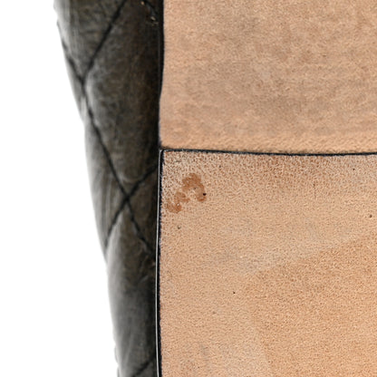 Chanel Metallic Aged Calfskin Quilted CC Cap Toe Ballerina Flats 36.5 Dark Brown 15 of 17
