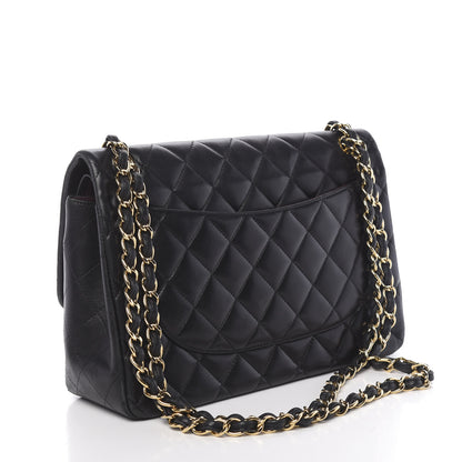 Chanel Lambskin Quilted Jumbo Double Flap Black 3 of 19