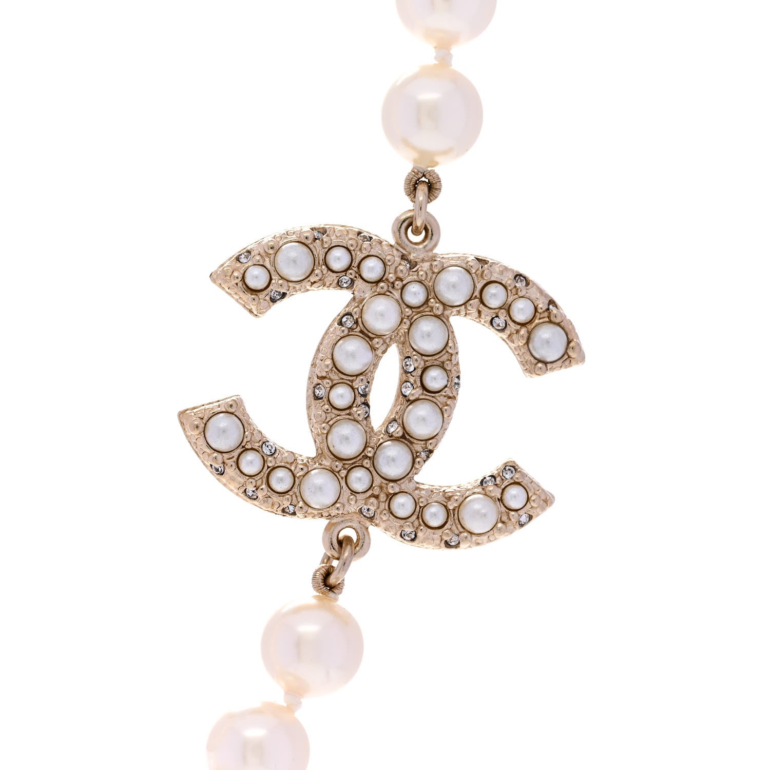Chanel Pearl CC 100th Anniversary Necklace Light Gold 4 of 6