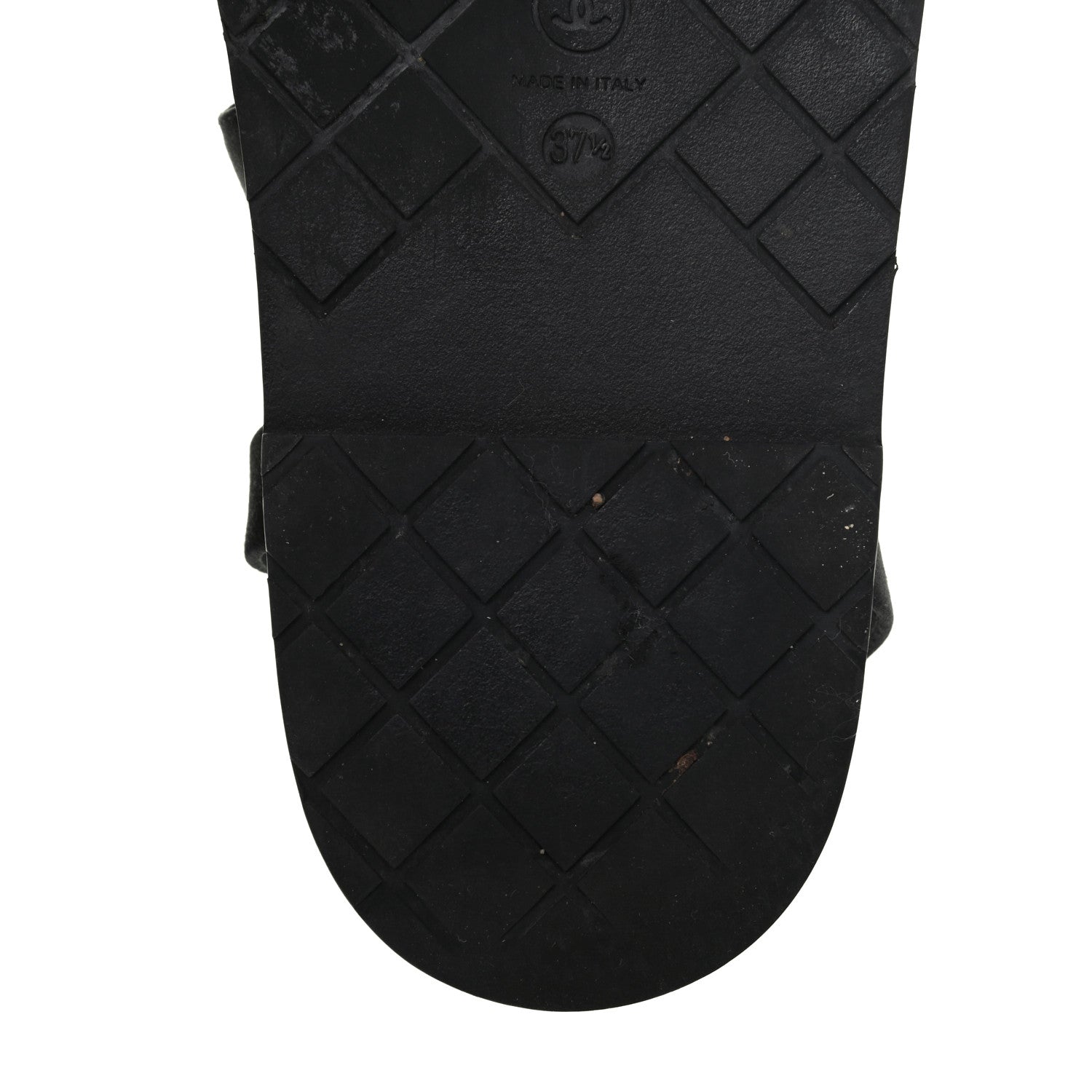 Chanel Satin Lambskin Chain Flat Sandals 37.5 Black 11 of 13