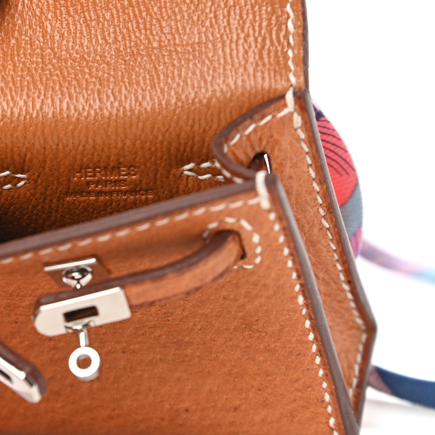 Hermes Peau Porc Mini Kelly Twilly Bag Charm Toffee Bleu 5 of 5
