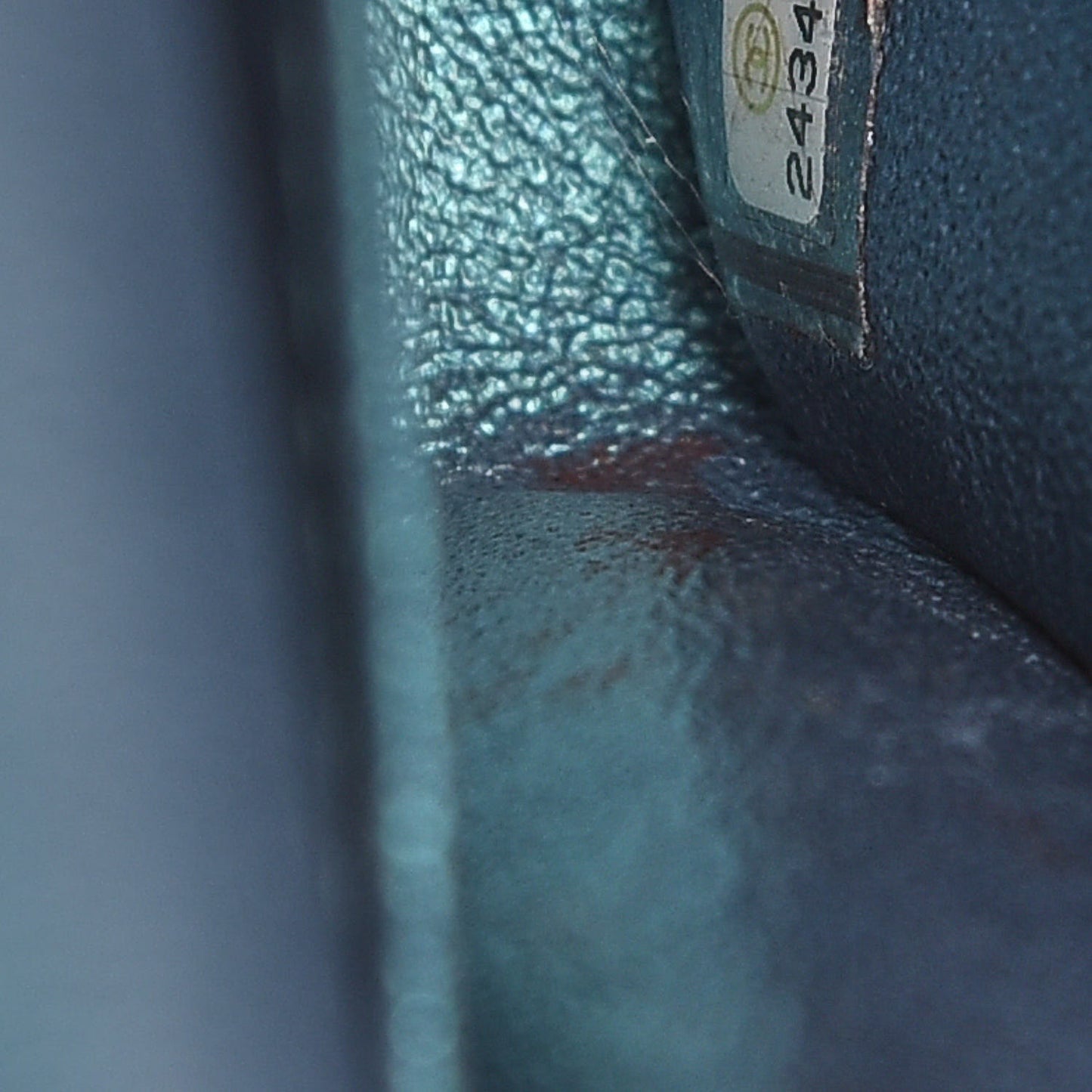 Metallic Lambskin Quilted Medium Double Flap Turquoise