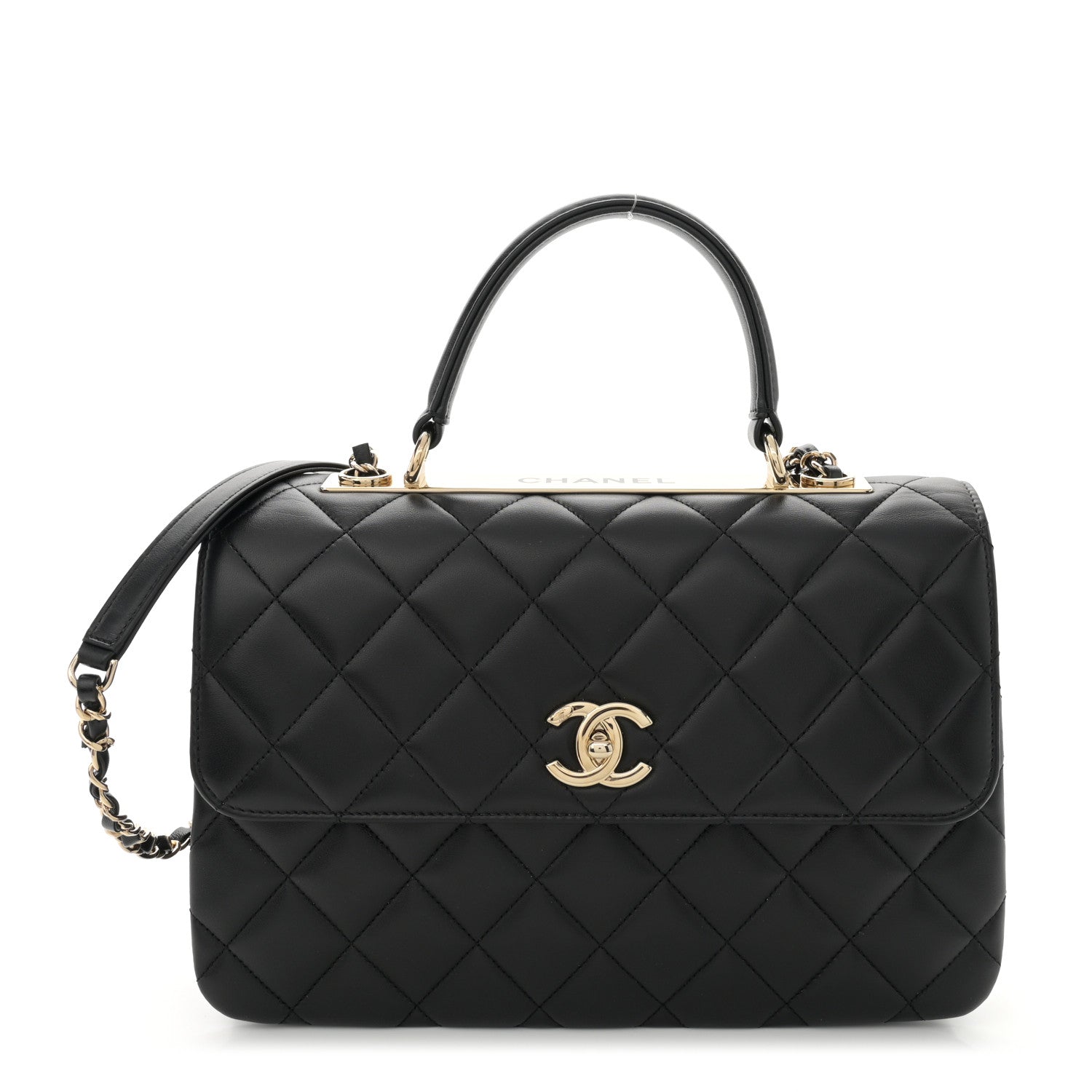 Chanel Lambskin Quilted Medium Trendy CC Flap Dual Handle Bag Black 1 of 10