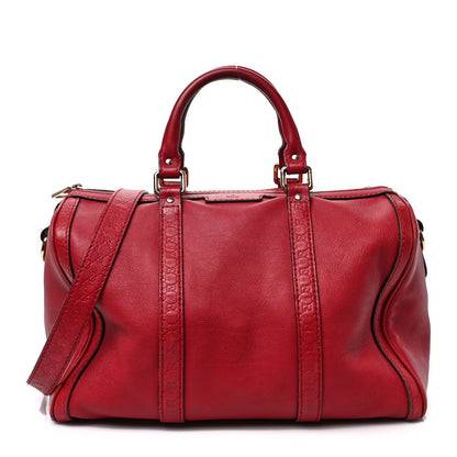 Gucci Calfskin Microguccissima Trim Medium Boston Raspberry Red 1 of 10