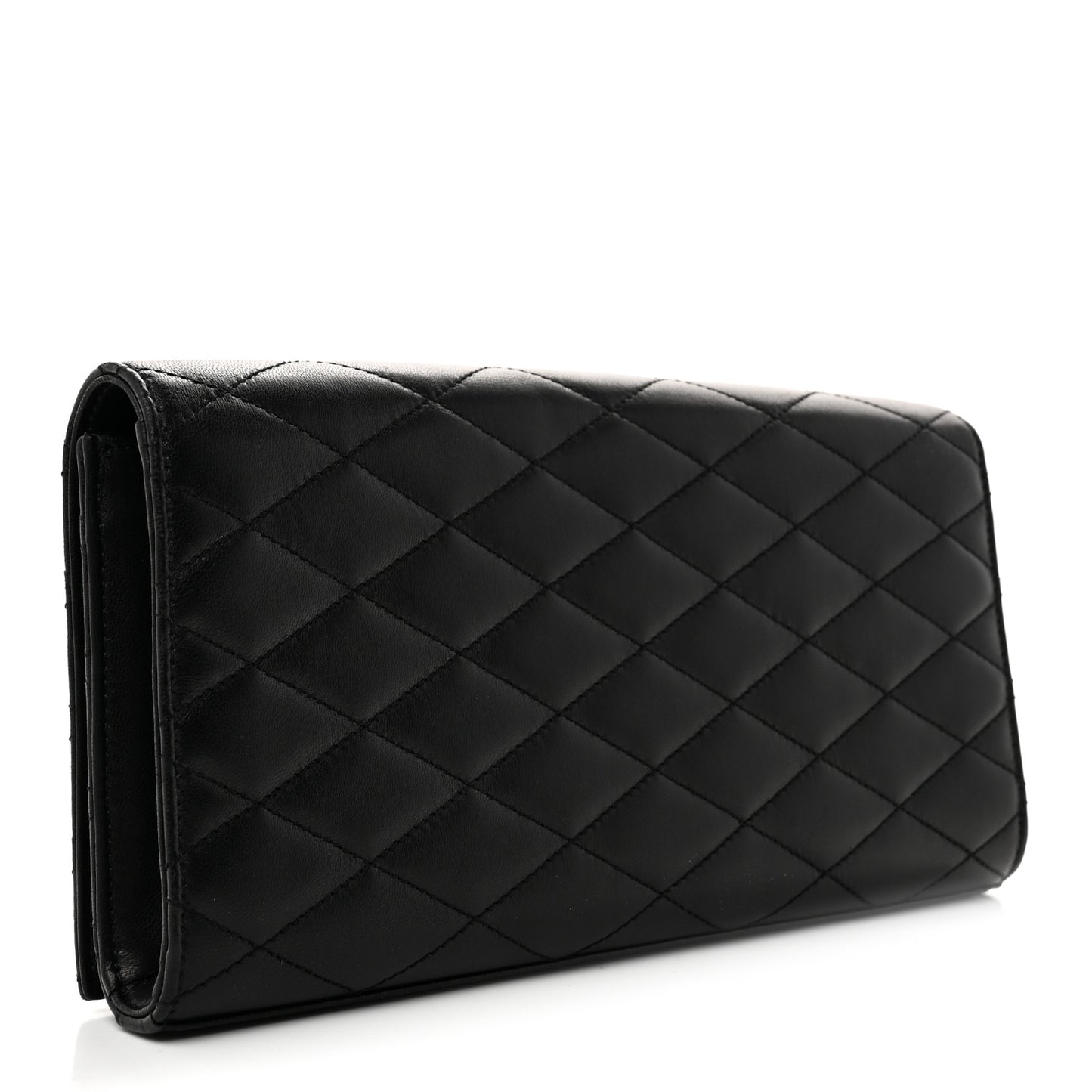 Lambskin Quilted Kate Clutch Black