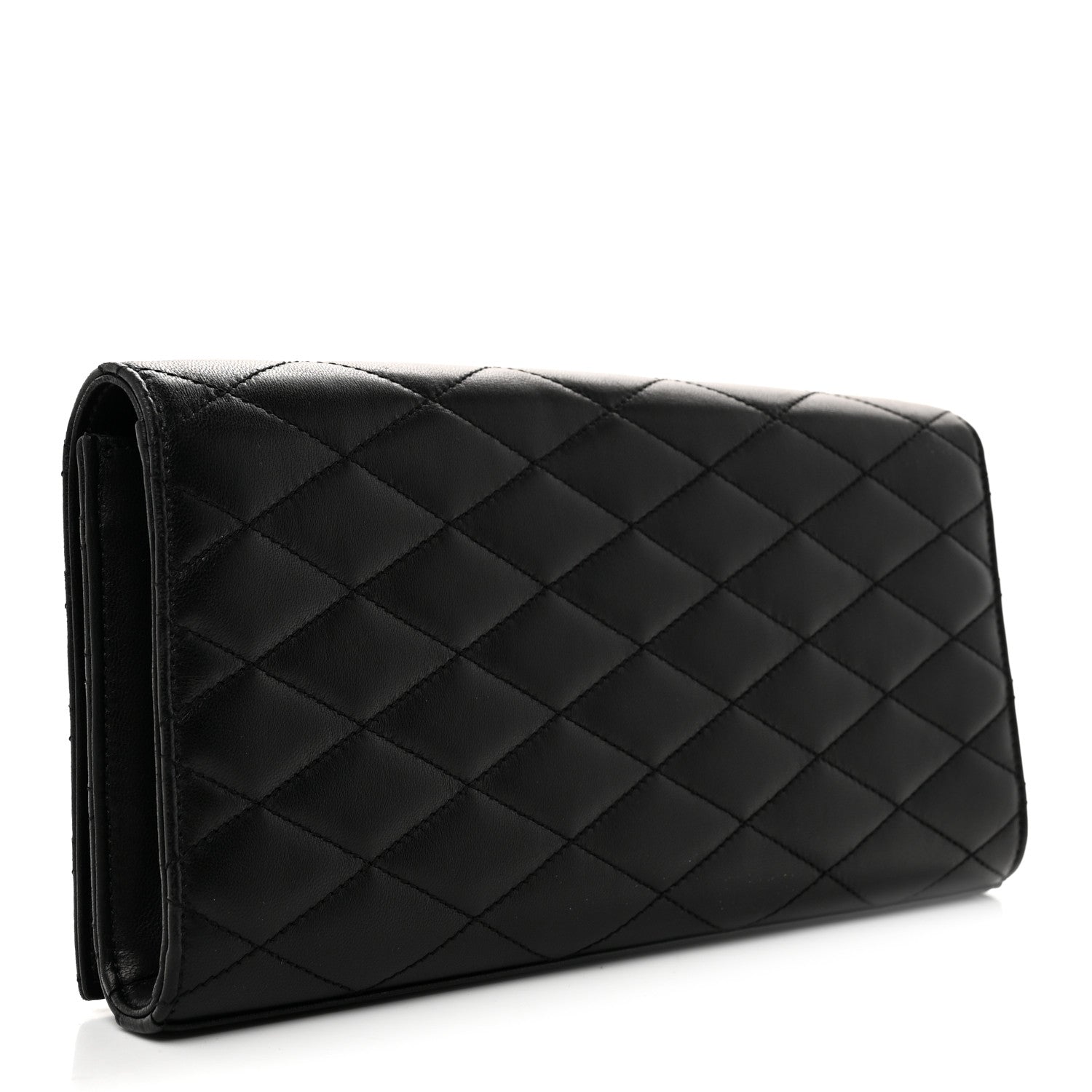 Saint Laurent Lambskin Quilted Kate Clutch Black 3 of 8