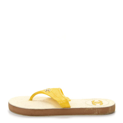 Chanel Jelly CC Thong Sandals 40 Yellow 1 of 13
