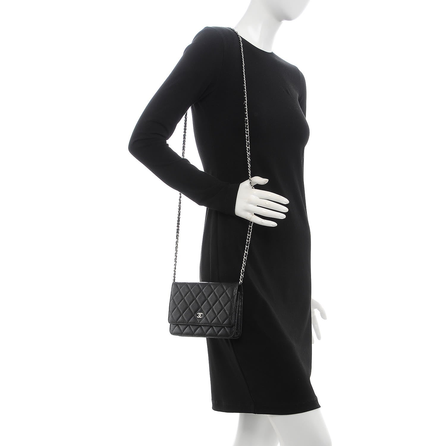 Chanel Caviar Quilted Wallet On Chain WOC Black 2 of 9