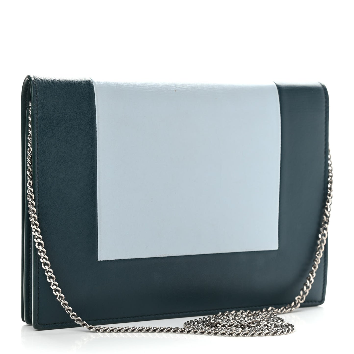 Smooth Lambskin Frame Evening Chain Clutch Mineral Dark Green