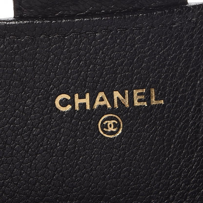 Chanel Patent Goatskin Quilted Small CC Eyelet Wallet On Chain WOC Black 7 of 10