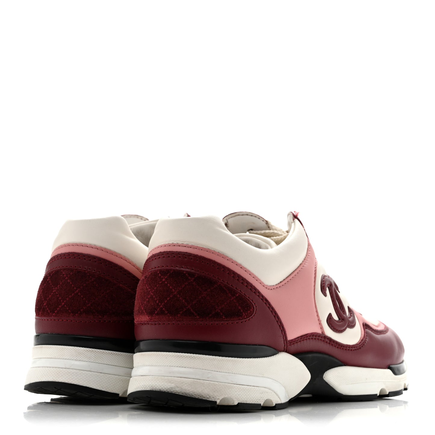 Calfskin CC Sneakers 40 Light Burgundy White Pink