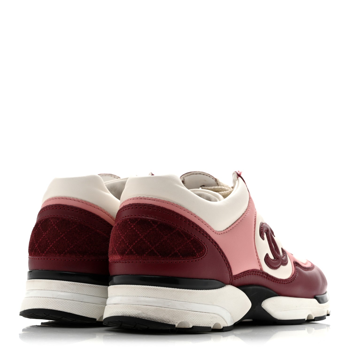 Chanel Calfskin CC Sneakers 40 Light Burgundy White Pink 5 of 14