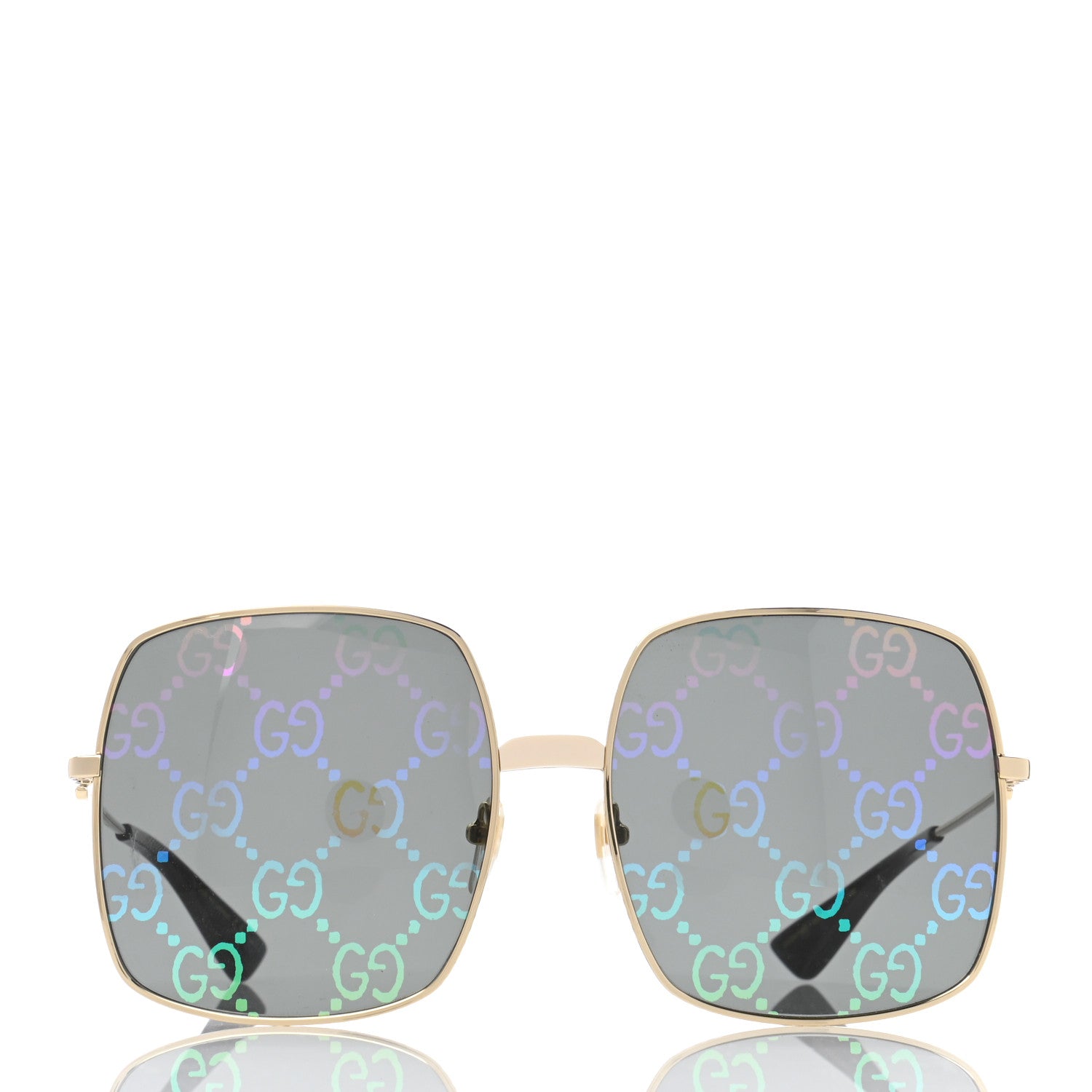 Gucci Rectangular Frame Sunglasses GG0414S Black 2 of 7