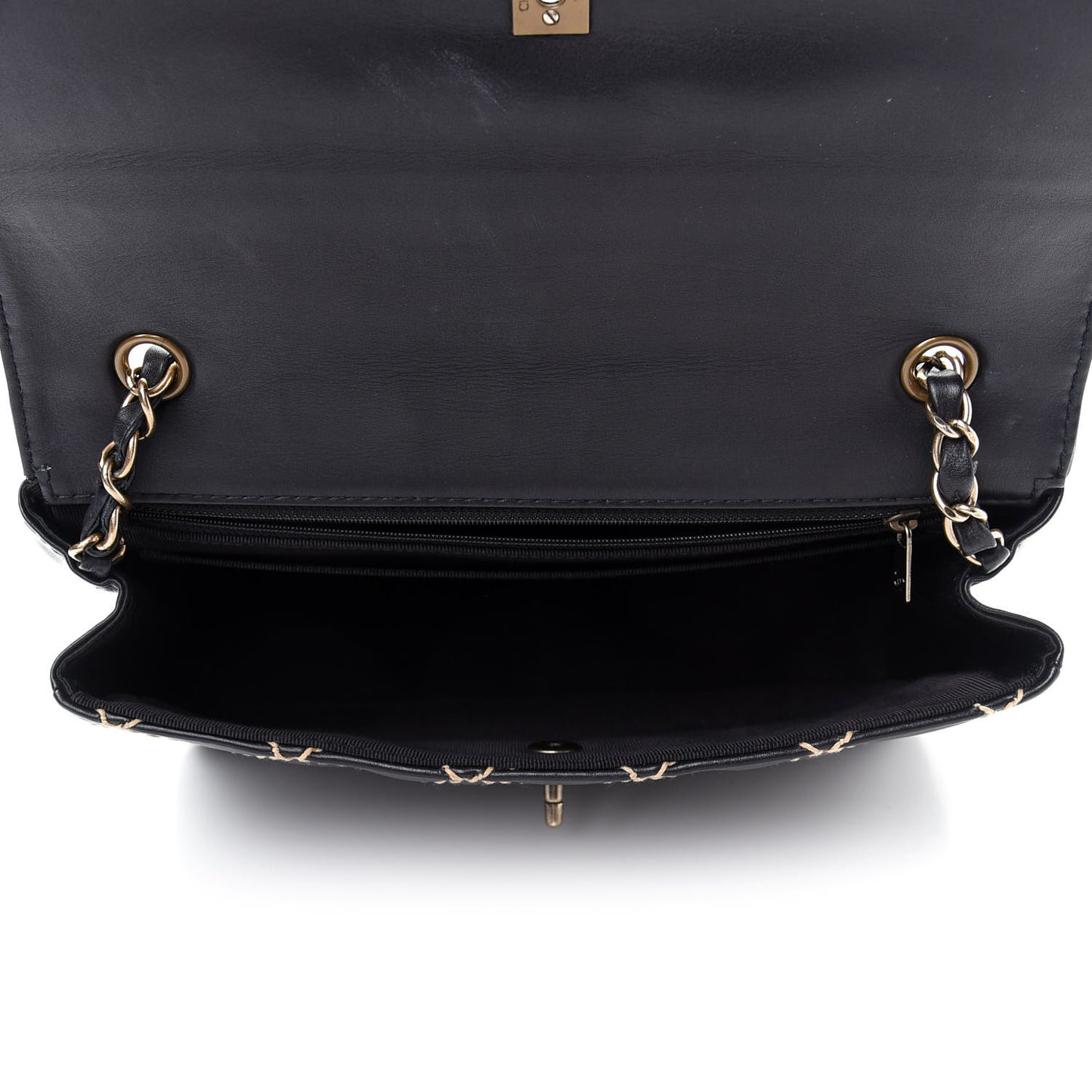 Calfskin Wild Stitch Jumbo Flap Black