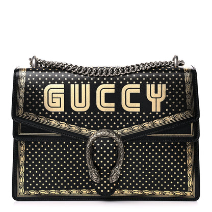 Gucci X SEGA Calfskin GUCCY Stars Medium Dionysus Shoulder Bag Black Gold 1 of 11