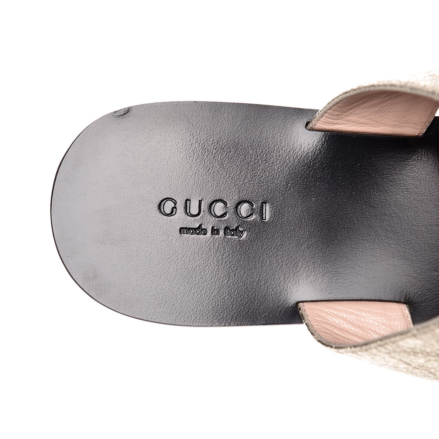 Nappa Silk Galassia GG Marmont Thong Flat Sandals 37.5 Platino